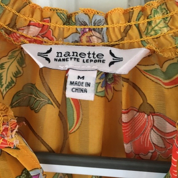 Host Pick! NANETTE LEPORE Peasant Blouse - Size M - Picture 2 of 6